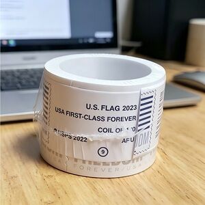 USPS U.S. Flag Forever Stamps - 10 Rolls (White, Blue)